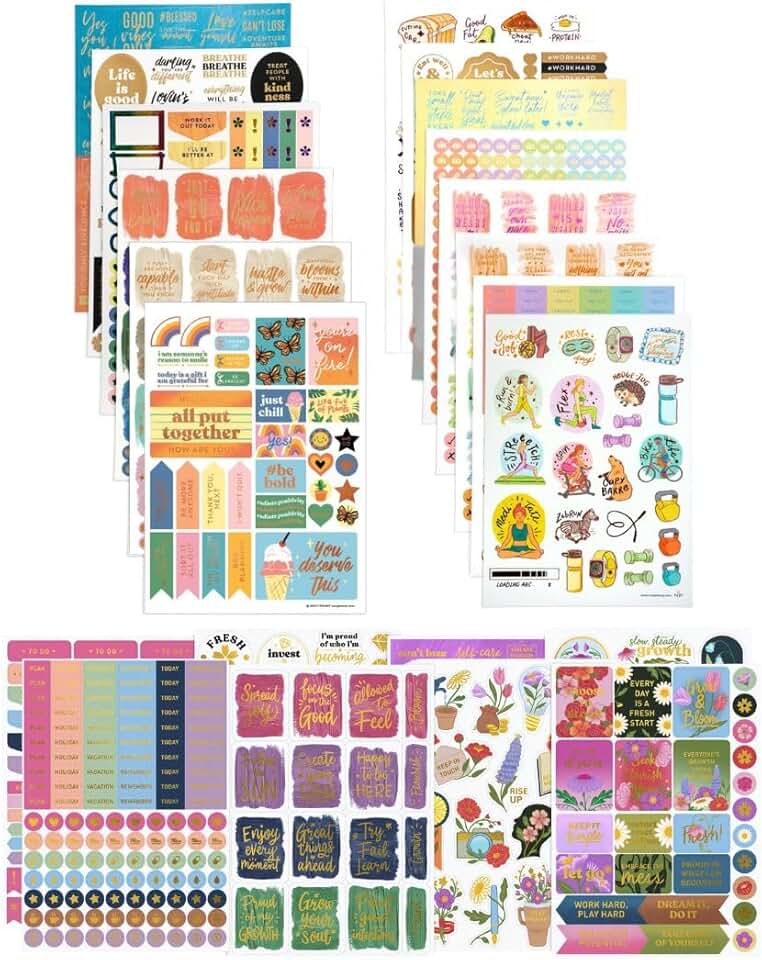 Motivational Sticker Sheets Bundle for Vision Boards and Journals