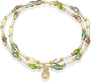 Colorful Beaded Crystal Gemstone Statement Bracelet