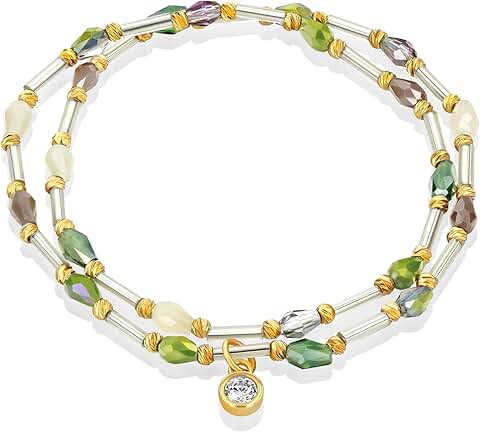 Colorful Beaded Crystal Gemstone Statement Bracelet