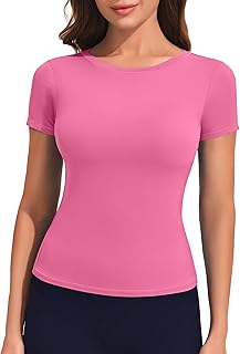 Slim Fit Short Sleeve Workout Tops for Women