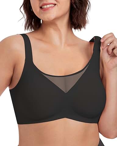 Soft Seamless Mesh Bras with Wide Adjustable Straps