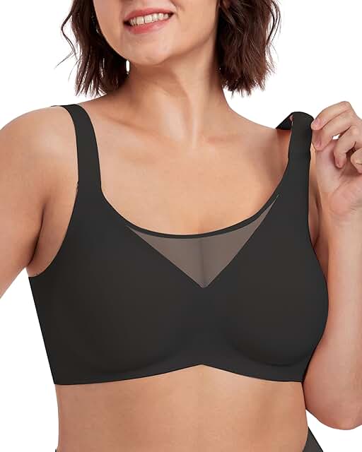 Soft Seamless Mesh Bras with Wide Adjustable Straps