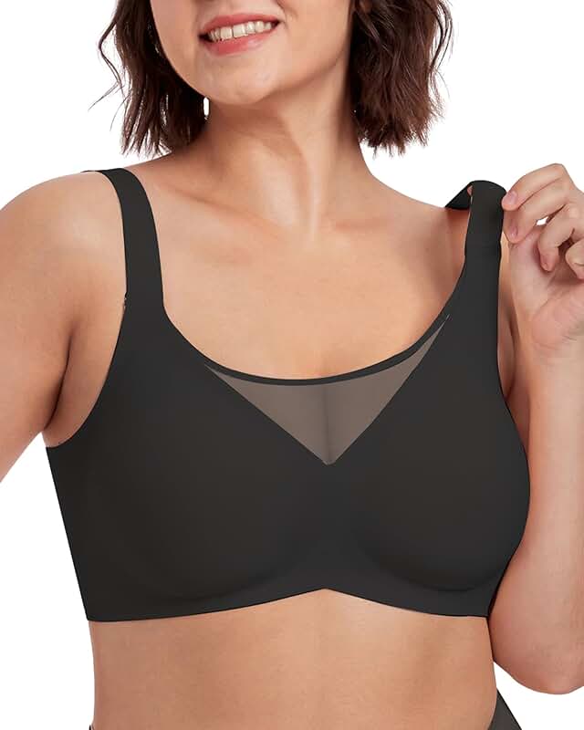 Soft Seamless Mesh Bras with Wide Adjustable Straps