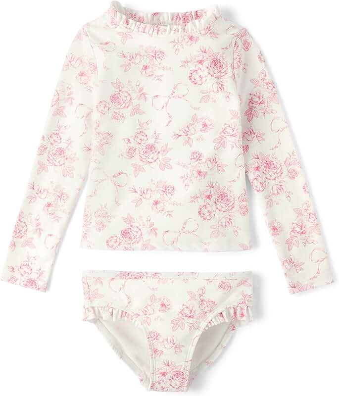 Girls' Toddler White Floral Swimset 18-24 Months