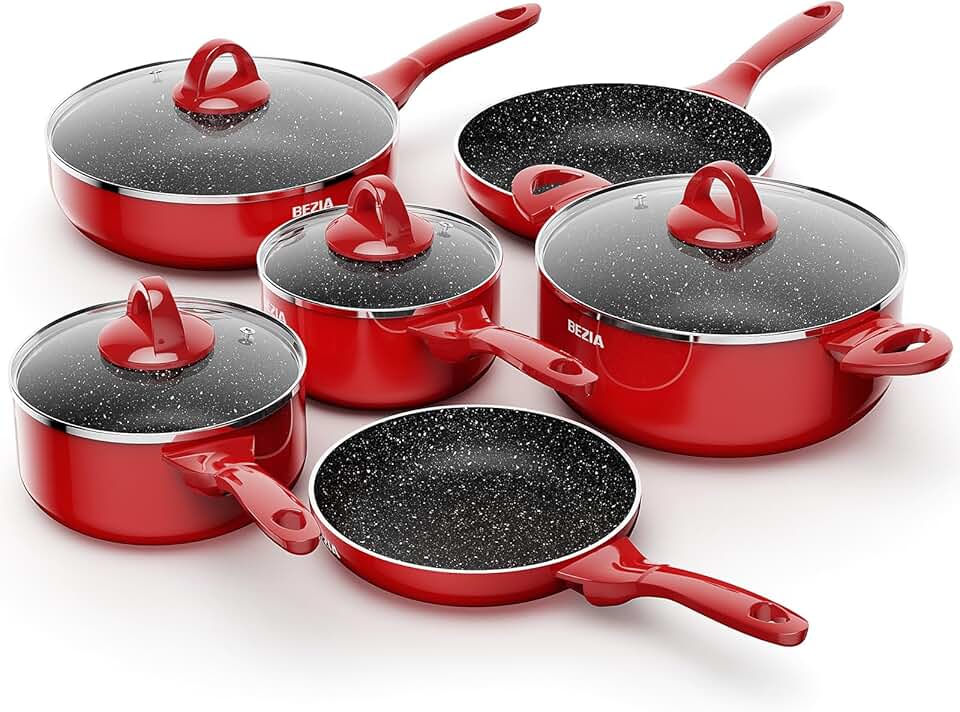 10-Piece Nonstick Induction Cookware Set with Stay-Cool Handles