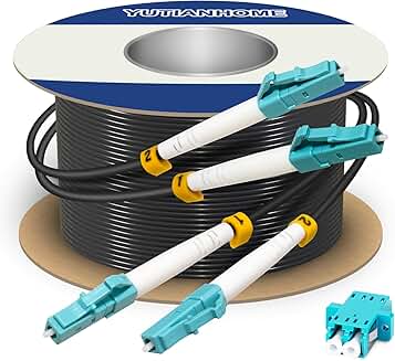 50 Meter Armored OM3 LC to LC Fiber Patch Cable