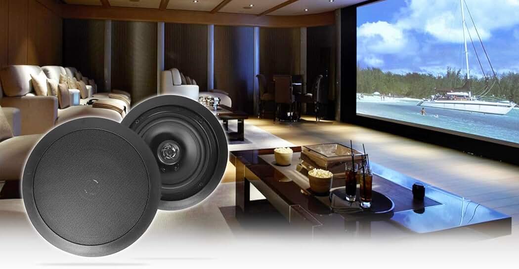 Pair of 6.5-inch in-ceiling home theater speakers