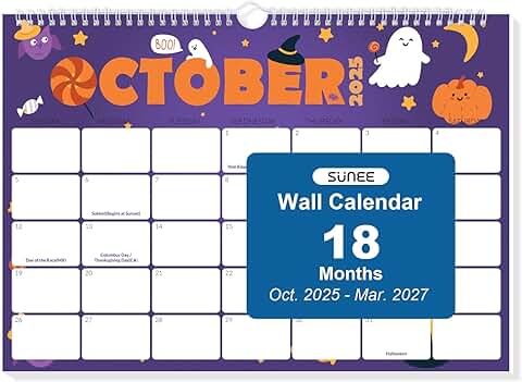 2026-2027 18-Month Wall Calendar with Past and Next Month