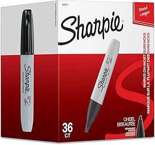 Black Chisel Tip Permanent Markers, 36 Pack