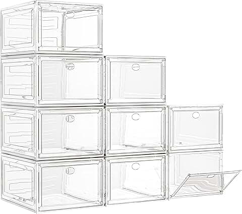 Large Clear Shoe Storage Boxes, 9 Pack
