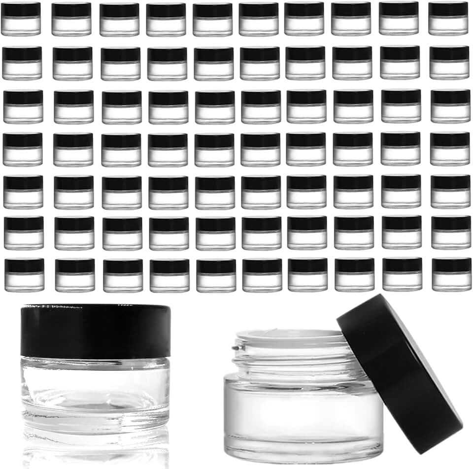 70 Pack 10ml Glass Sample Jars with Lids