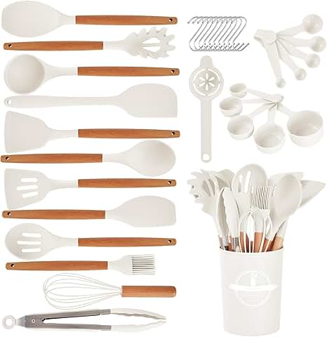34-Piece Non-Stick Silicone Kitchen Utensils Set