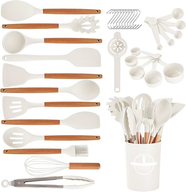 34-Piece Non-Stick Silicone Kitchen Utensils Set