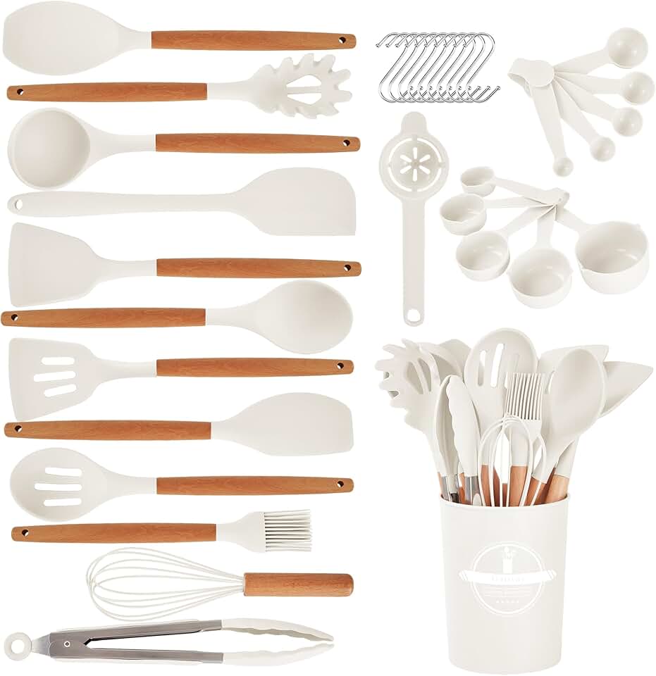 34-Piece Non-Stick Silicone Kitchen Utensils Set