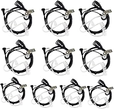 Acoustic Tube Earpiece with Mic for Walkie Talkies (10 Pack)
