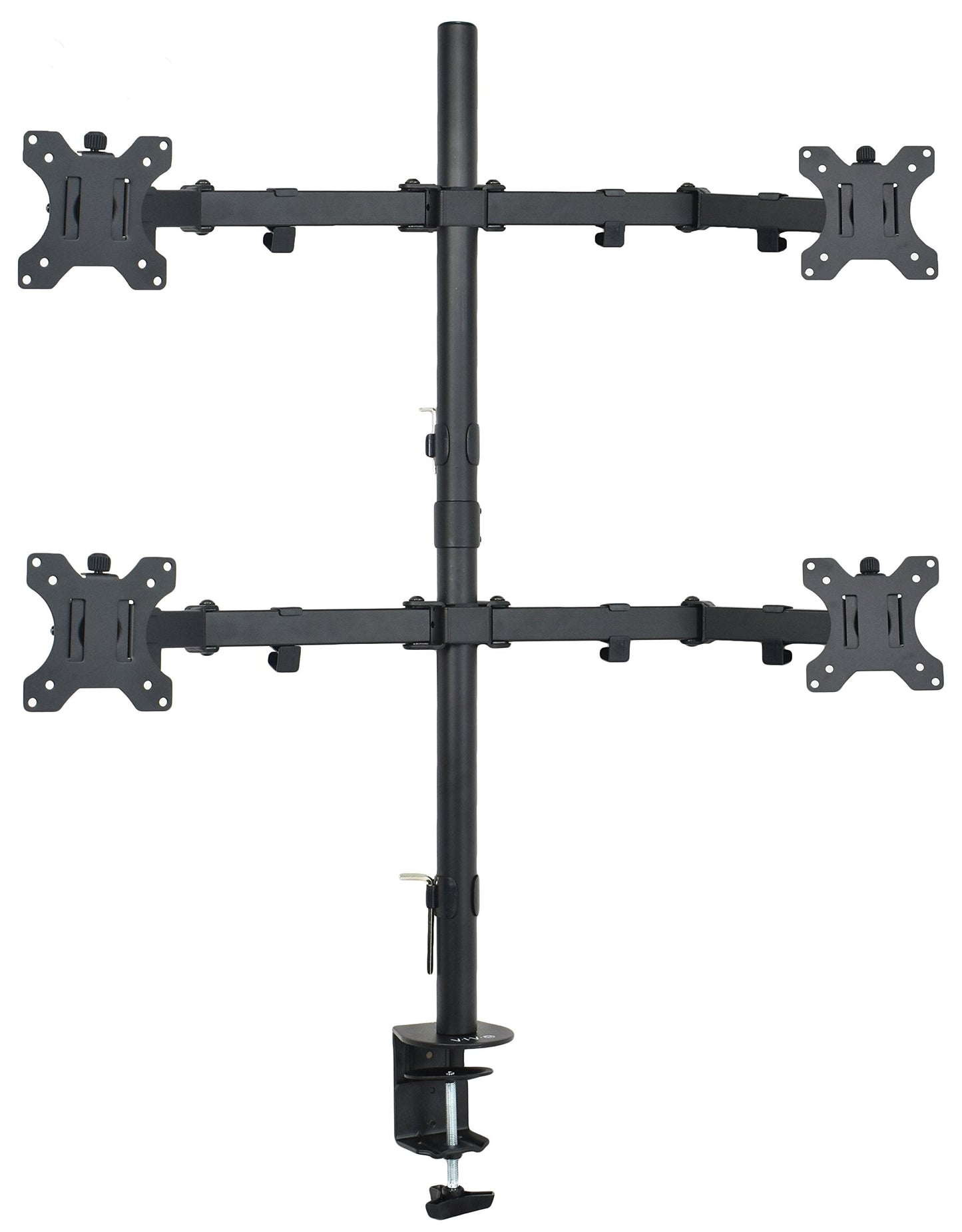 Quad 13 to 30 inch LCD Monitor Desk Mount, Fully Adjustable Stand with Tilt and Swivel, Holds 4 Screens with Max VESA 100x100, STAND-V004