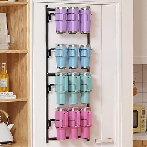 4-Tier Metal Water Bottle Organizer for 10-40 oz Cups