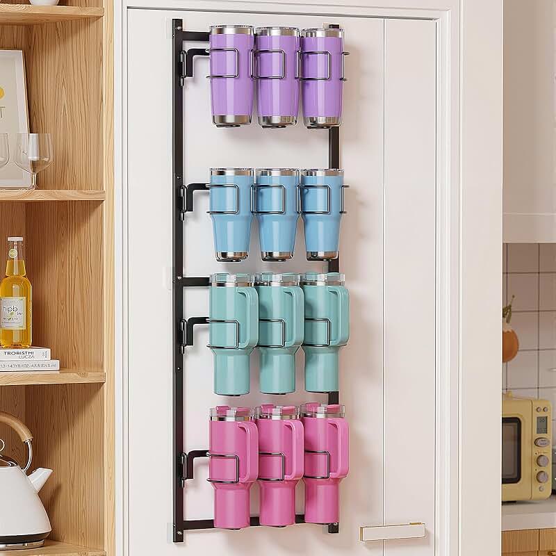 4-Tier Metal Water Bottle Organizer for 10-40 oz Cups