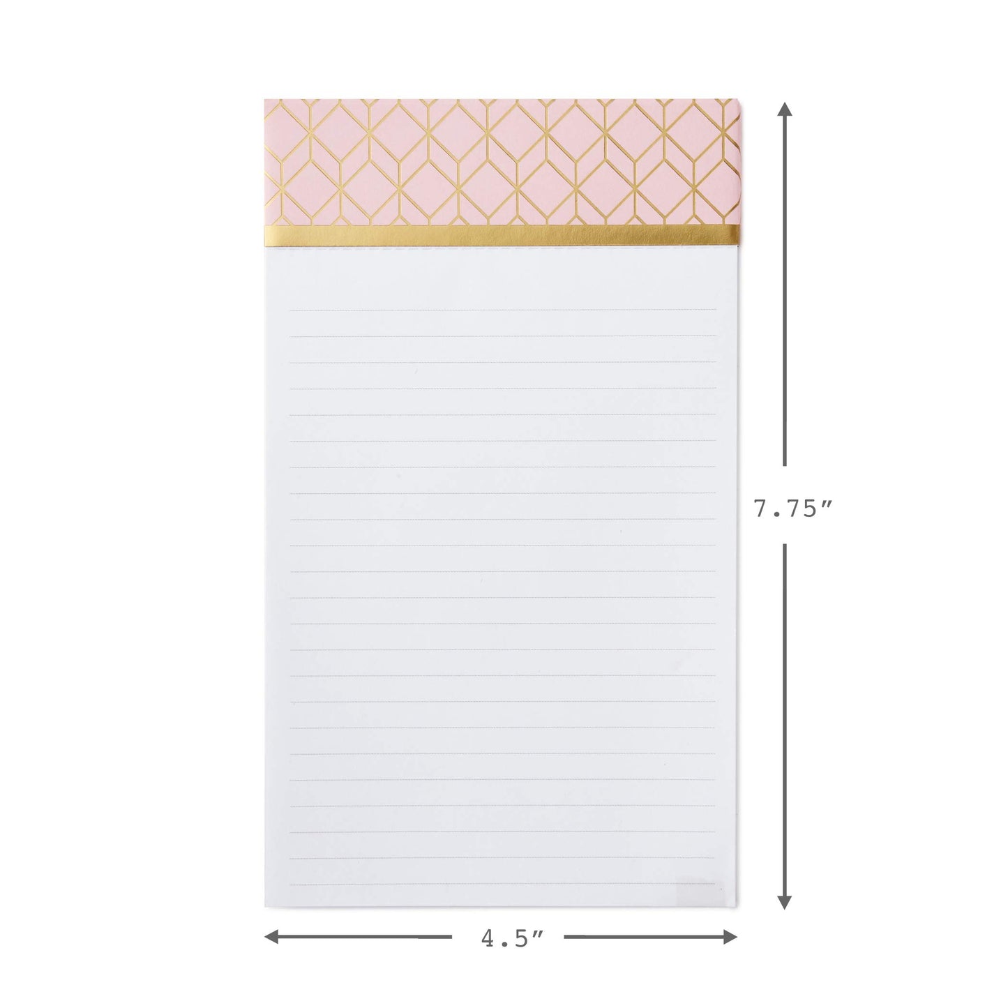 Set of three pink notepads with gold pen