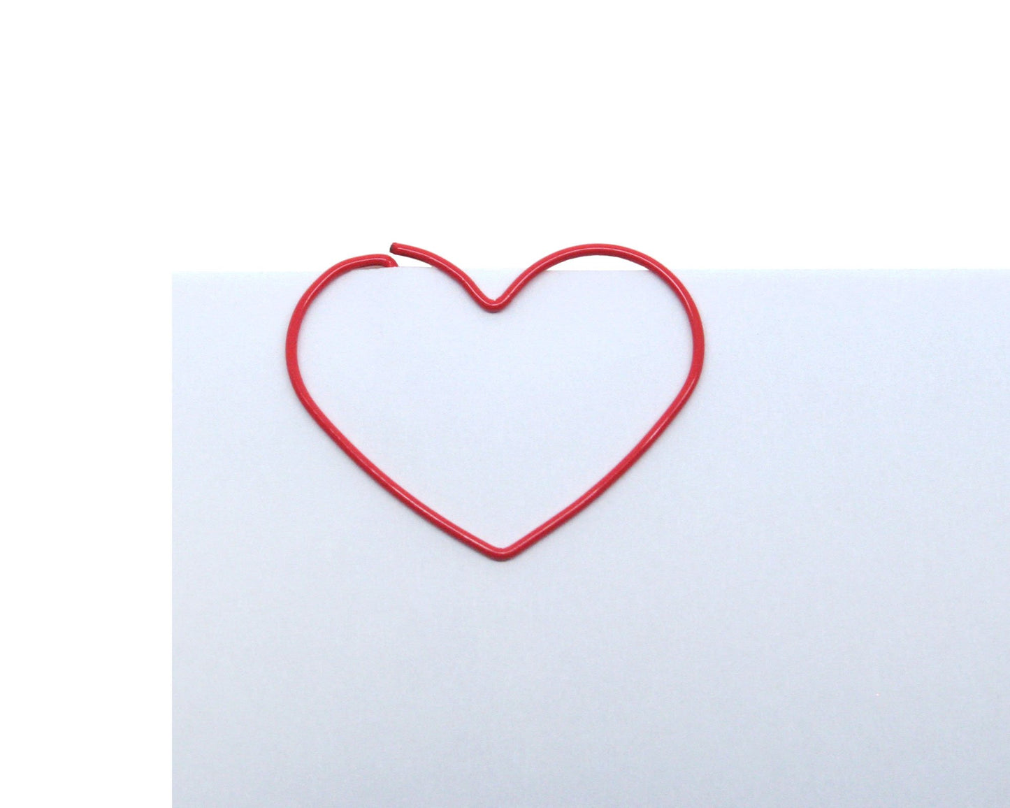Heart-Shaped Paper Clips in Tin, 100 Red Clips
