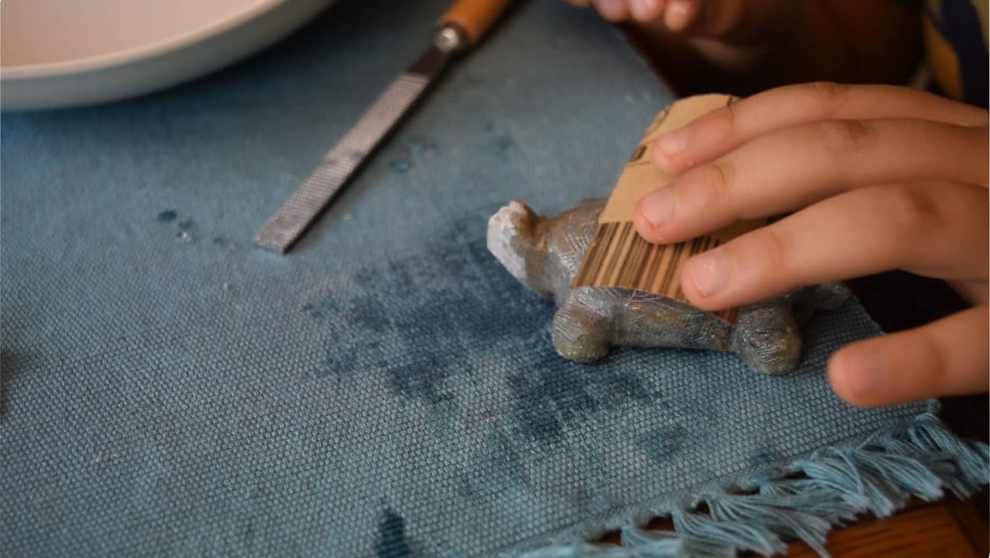 Artistic Carving Kit for Kids and Adults - Turtle Soapstone Sculpture