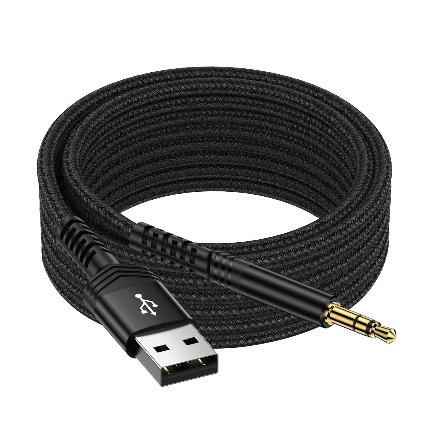 USB to 3.5mm stereo audio cable, 3ft nylon braided