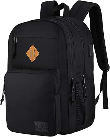 Travel backpack with USB port and water resistance