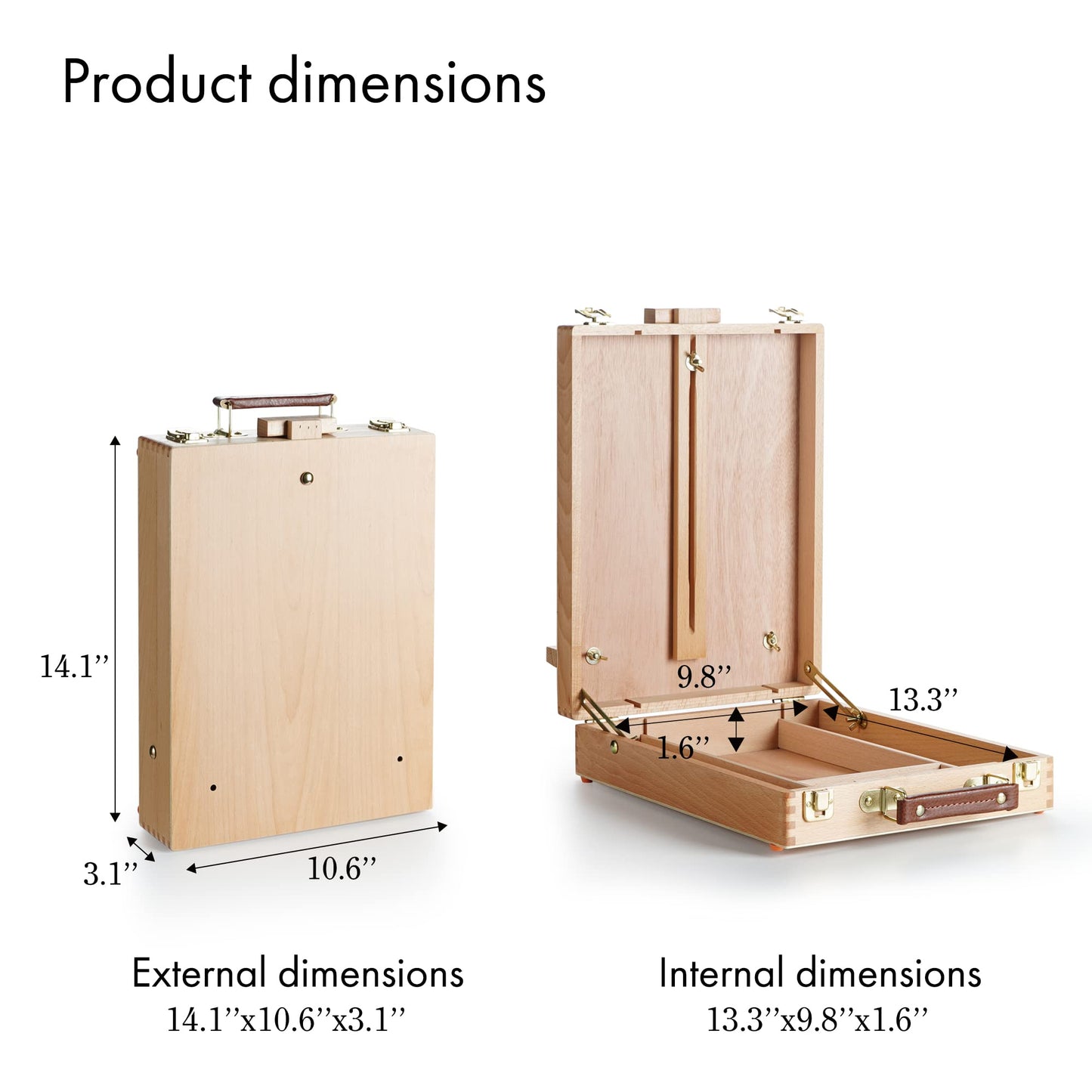 Adjustable Beechwood Tabletop Painting Easel with Storage