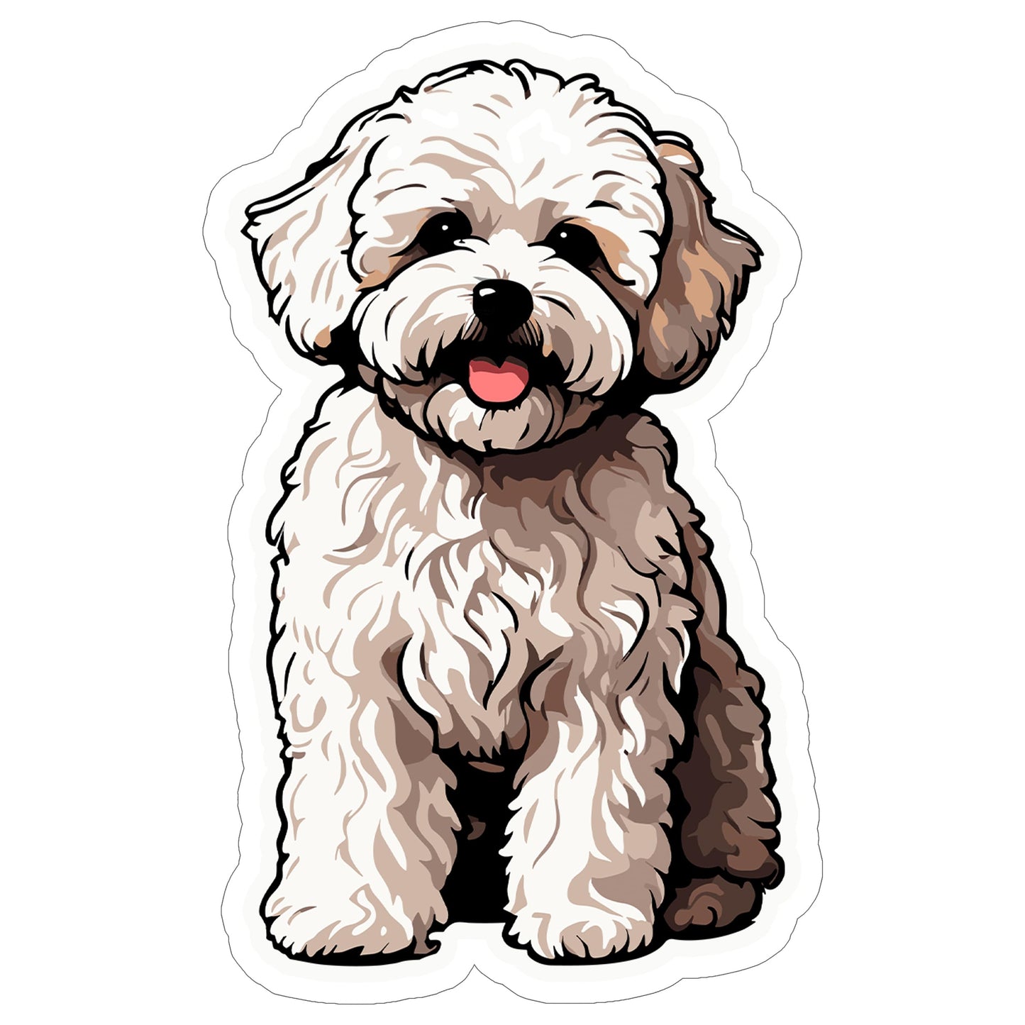 4-Inch Maltipoo Dog Vinyl Sticker for Laptops and Water Bottles
