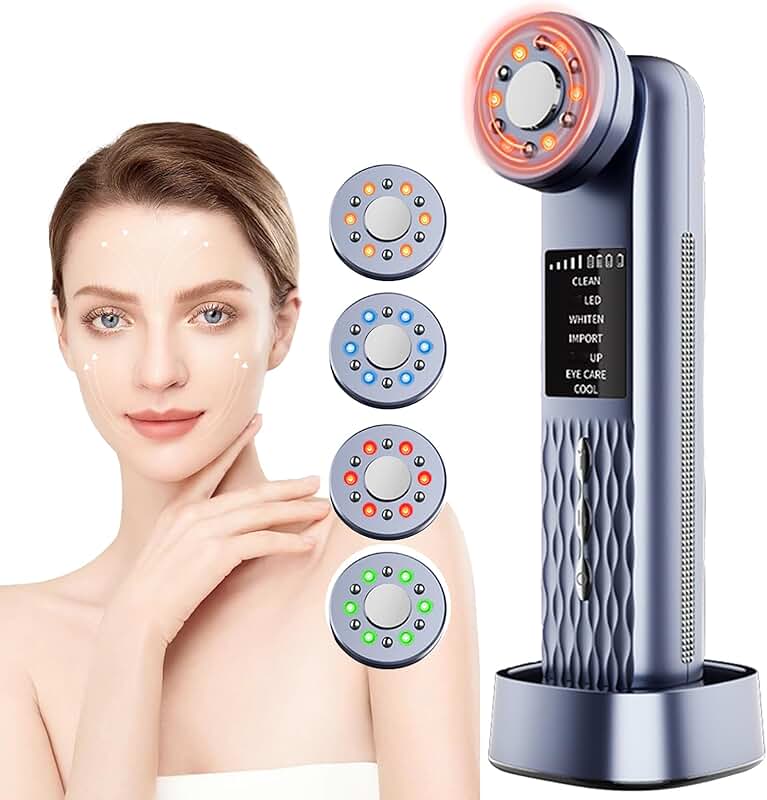 Portable 7-in-1 Facial Massager with Red Light Therapy