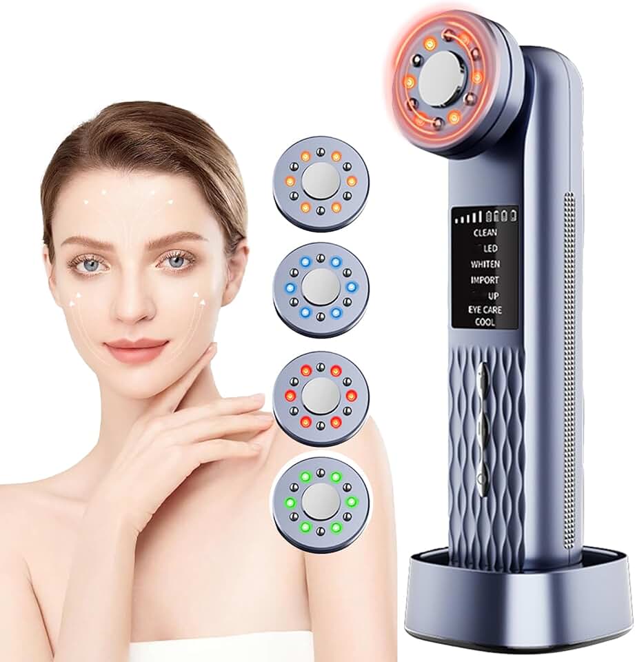 Portable 7-in-1 Facial Massager with Red Light Therapy