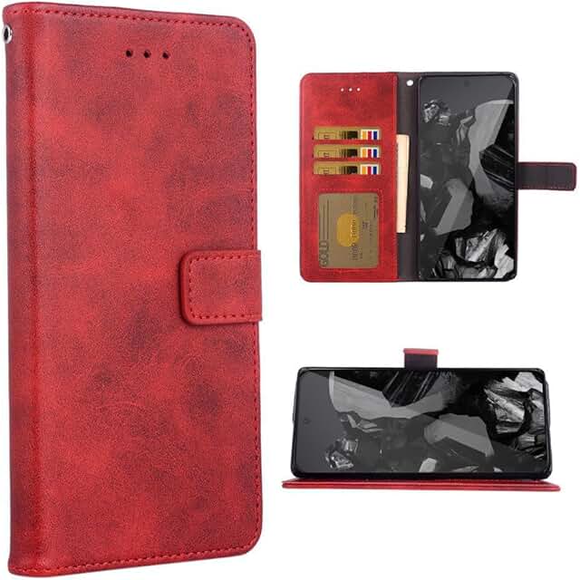 Leather flip wallet case for Pixel 9 Pro XL