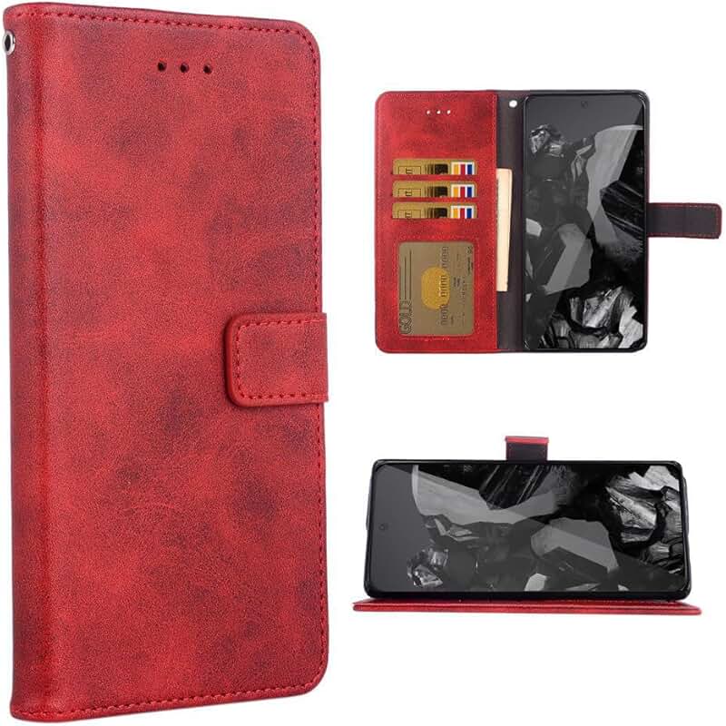 Leather flip wallet case for Pixel 9 Pro XL