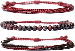 Three Handmade Adjustable Beaded Bracelets for Women
