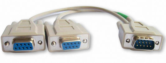 1 Foot DB9 9 Pin Serial Port Y Cable 1 Male / 2 Female RS232