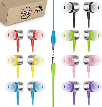 Bulk Colorful Wired Earbuds for Kids and Learning