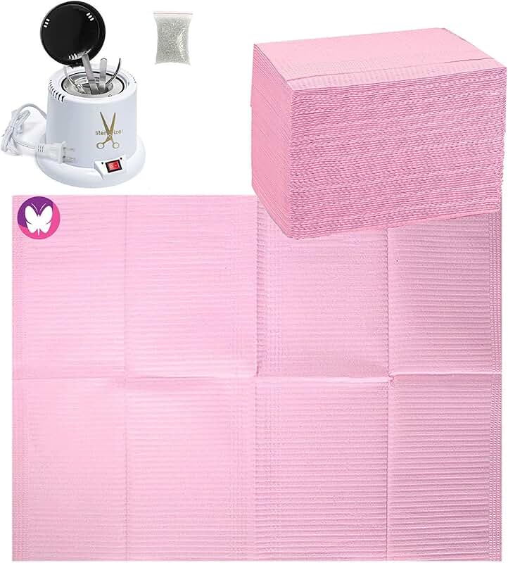 Nail Tech Cleaning Set with Table Mats and Sterilizer