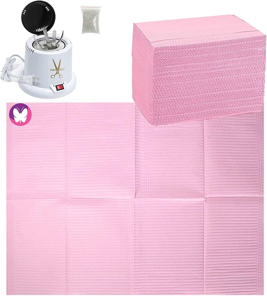Nail Tech Cleaning Set with Table Mats and Sterilizer