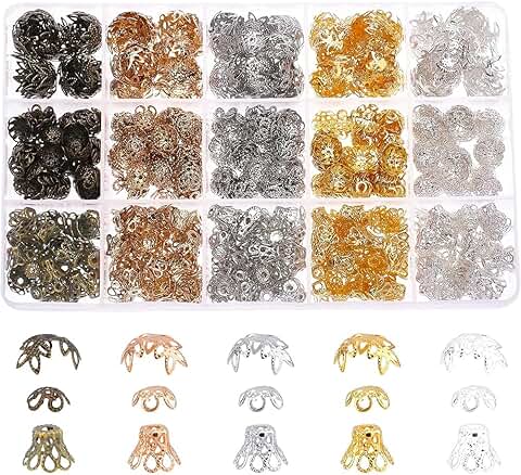 875 Pieces of Iron Flower Bead Caps for Jewelry Making
