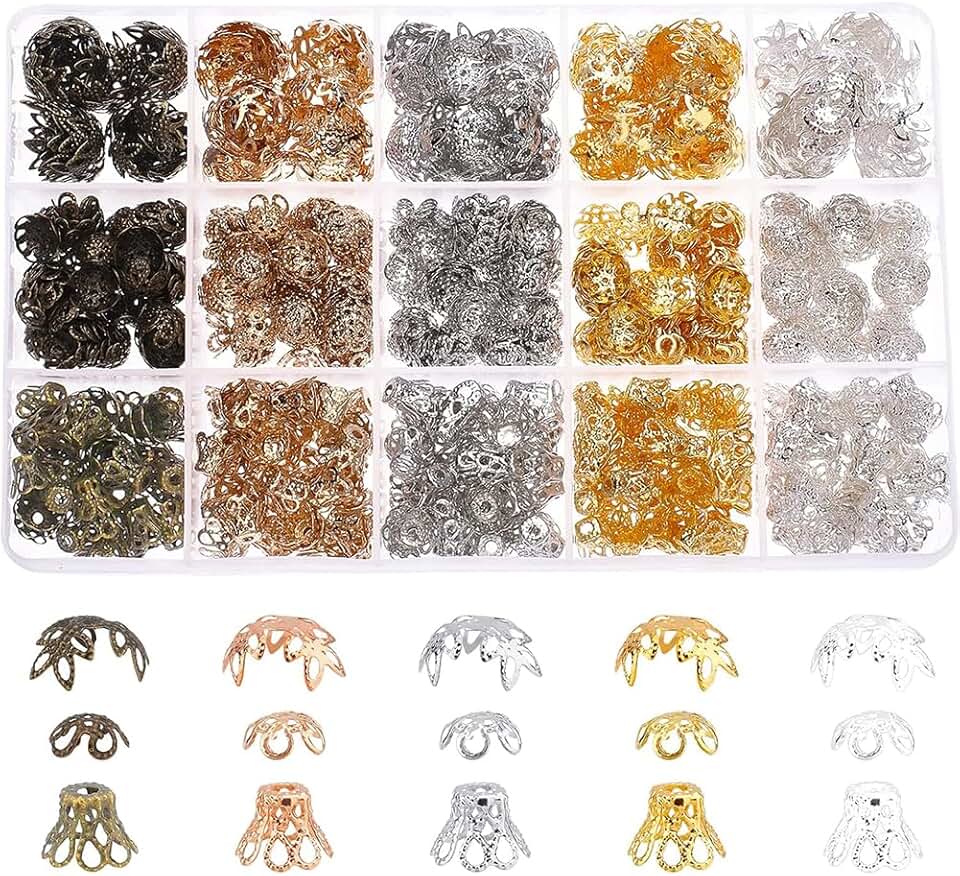 875 Pieces of Iron Flower Bead Caps for Jewelry Making