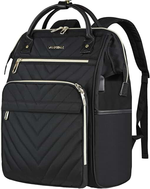 17-Inch Waterproof Laptop Backpack with USB and RFID Pockets