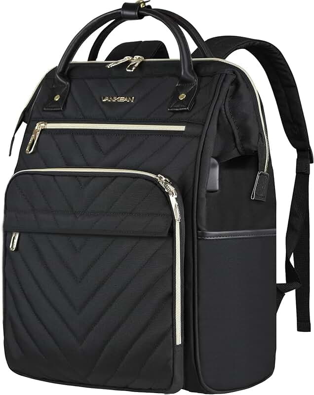17-Inch Waterproof Laptop Backpack with USB and RFID Pockets