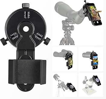 Phone Mount for Spotting Scopes, Binoculars, and Microscopes