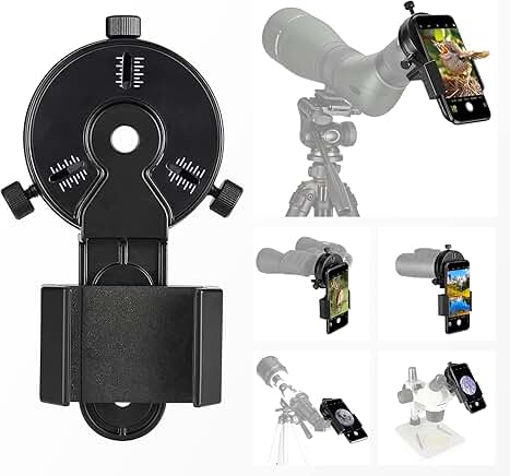 Phone Mount for Spotting Scopes, Binoculars, and Microscopes