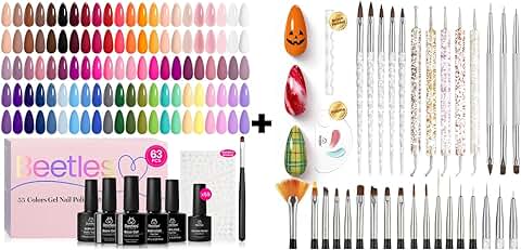 Beetles Fall Gel Nail Polish Set with 55 Colors and Tools