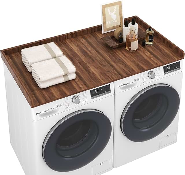 Wood countertop for laundry room organization