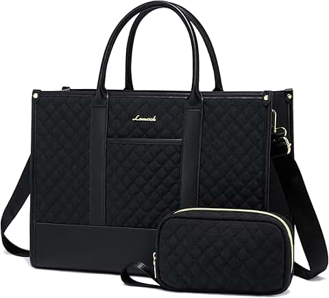 Waterproof 15.6-inch Laptop Tote with Clutch for Women