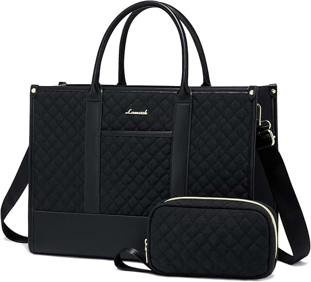 Waterproof 15.6-inch Laptop Tote with Clutch for Women
