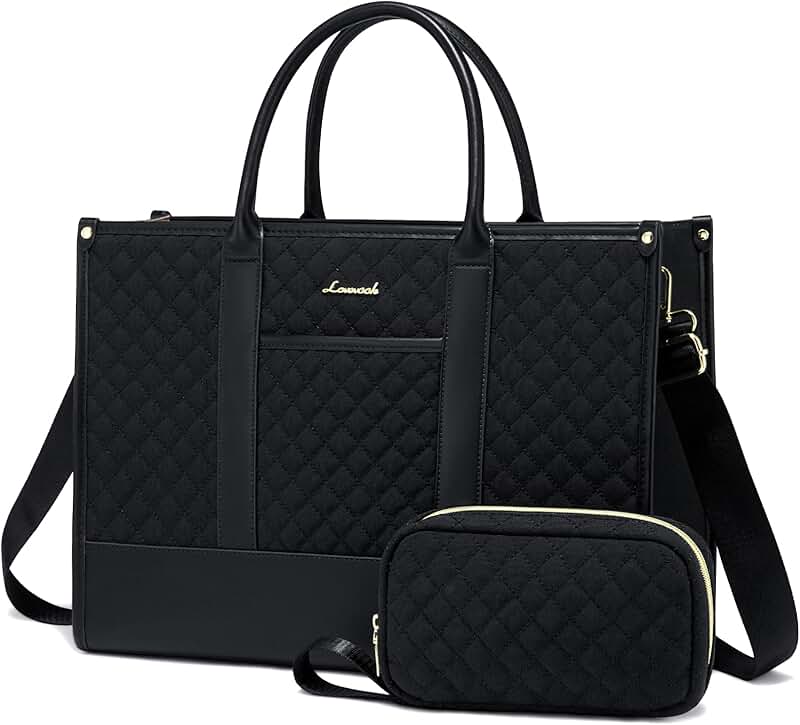 Waterproof 15.6-inch Laptop Tote with Clutch for Women