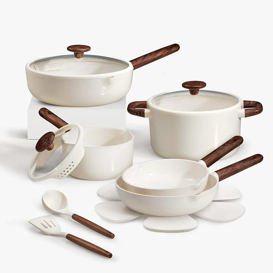 Heatproof Silicone Kitchen Utensil Set with Stainless Steel Handles